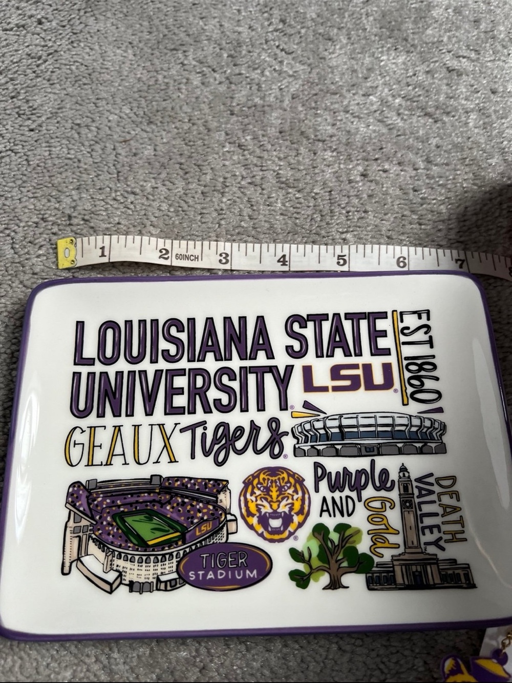 LSU Tee Shirt, Trinket Tray, and Earrings Bundle - Picture 9 of 10